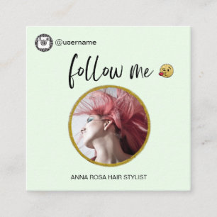 Carte De Visite Carré *~* INSTAGRAM - Icônes des médias sociaux Code QR 