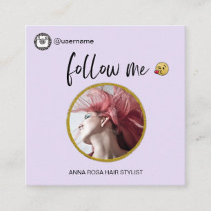 Carte De Visite Carré *~* INSTAGRAM Icônes des médias sociaux Code QR Em