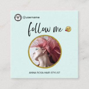Carte De Visite Carré *~* INSTAGRAM - Icônes Social Media Code Emoji QR 