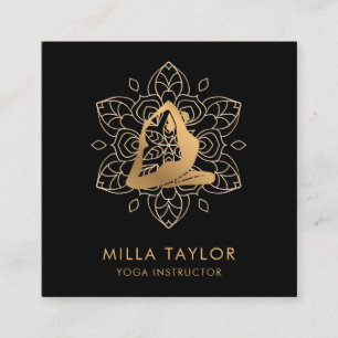 Carte De Visite Carré Instructeur de fitness Yoga Instructeur, Pose de Y