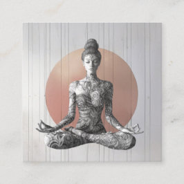 Carte De Visite Carré Instructeur de méditation Yoga Reiki Master Lotus 