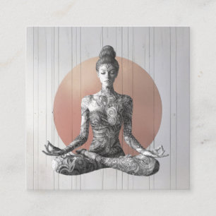 Carte De Visite Carré Instructeur de méditation Yoga Reiki Master Lotus 