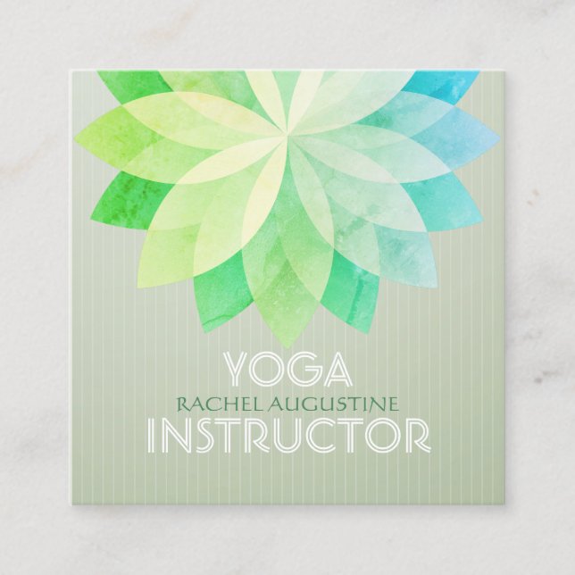 Carte De Visite Carré Instructeur de méditation YOGA Studio Mandala colo (Devant)