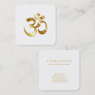 Carte De Visite Carré Instructeur de yoga et de méditation symbole OM