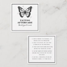Instructions de soins après tatouage papillon et é
