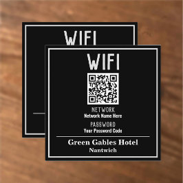 Carte De Visite Carré Instructions WiFi avec code QR