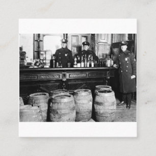 Carte De Visite Carré Interdiction - Police Speakeasy Raid Bootlegger - 
