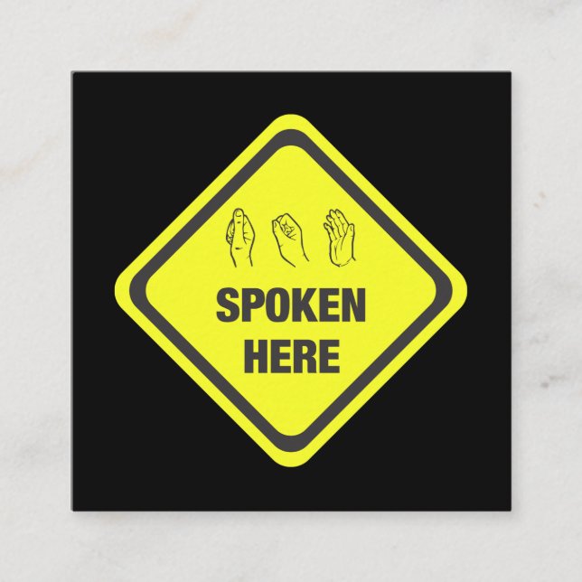 Carte De Visite Carré Interprète de langue des signes américaine (Devant)