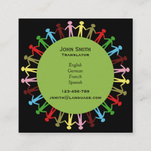 Carte De Visite Carré Interprète moderne indépendant de langue de