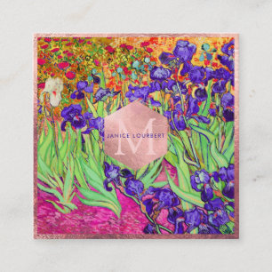 Carte De Visite Carré Iris violets de Van Gogh à St. Remy