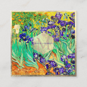 Carte De Visite Carré Iris violets de Van Gogh à St. Remy