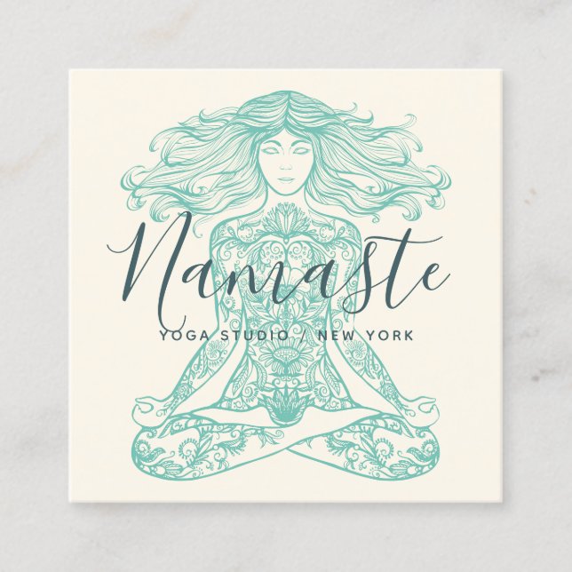 Carte De Visite Carré Ivoirienne henné mandala yoga instructeur méditati (Devant)