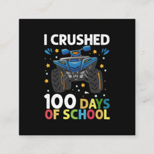 Carte De Visite Carré J'ai écrasé 100 jours de l'école Monster Truck Boy