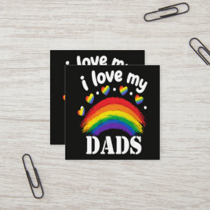 Carte De Visite Carré J'aime la fierté arc-en-ciel de mes papas