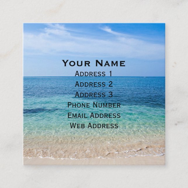Carte De Visite Carré Jamaïque Beach (Devant)