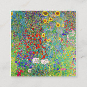 Carte De Visite Carré Jardin Agricole Avec Fleurs De Soleil Gustav Klimt