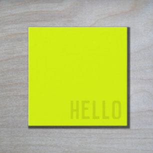 Carte De Visite Carré jaune fluorescent - HELLO