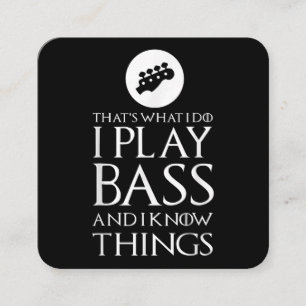 Carte De Visite Carré Je Joue Bass Funny Bass Guitare
