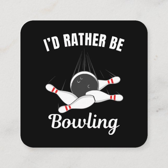 Carte De Visite Carré Je préférerais faire du bowling (Dos)