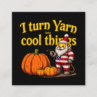 Carte De Visite Carré Je Transforme Le Fil En Objets Cool Tricot & Croch