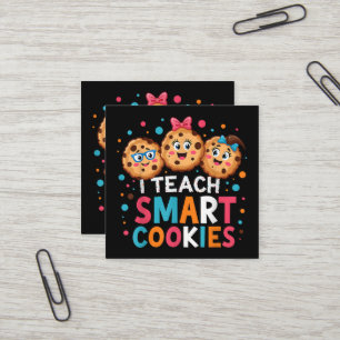 Carte De Visite Carré J'enseigne aux cookies intelligents professeur de 