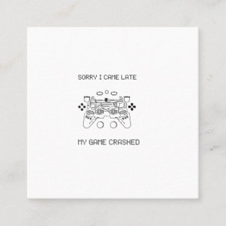 Carte De Visite Carré Jeu amusant gamer_jeu écrasé