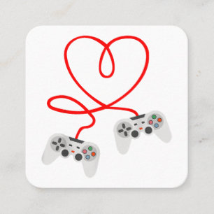 Carte De Visite Carré Jeu Vidéo Valentines Jour T-Shirt Avec Contrôleur