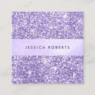 Carte De Visite Carré Joli Lavande Purple Parties scintillant Motif Élég