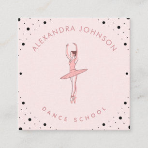 Carte De Visite Carré Jolie école de danse Ballerina Studio Médias socia