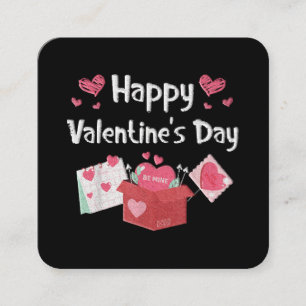 Carte De Visite Carré Joyeuse Saint-Valentin Sois Mienne Cœurs Mignons