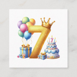 Carte De Visite Carré Joyeux 7ème Anniversaire