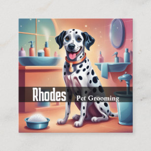 Carte De Visite Carré Joyeux Chien Dalmatien Animaux de compagnie Servic