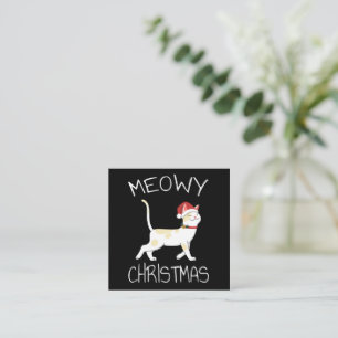 Carte De Visite Carré Joyeux Noël félin - Drôle de Noël 2022