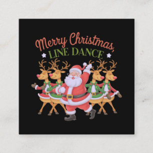 Carte De Visite Carré Joyeux Noël Ligne Danse Célébrer la saison