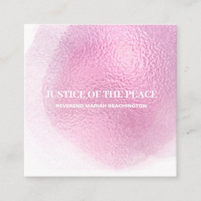 Carte De Visite Carré JUGE DE PAIX de *~* - goutte rose abstraite (Devant)
