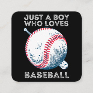 Carte De Visite Carré Juste un garçon qui aime baseball Batter baseball
