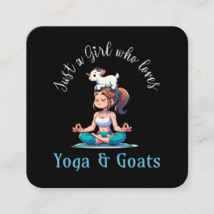 Carte De Visite Carré Juste une fille qui aime le yoga et les chèvres