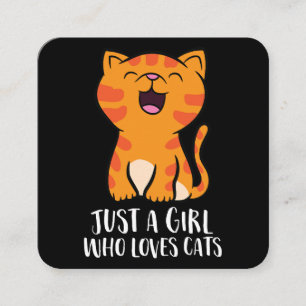 Carte De Visite Carré Juste une fille qui aime les chats Pullover