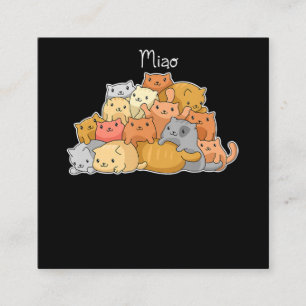 Carte De Visite Carré kawaii cat japanese anime mignonne amoureux et cos
