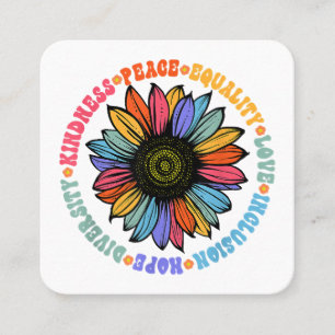 Carte De Visite Carré Kindness Peace Equality Love Hope Diversity Human