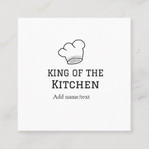 Carte De Visite Carré King of the cuisine chef cuisine ajouter nom couro