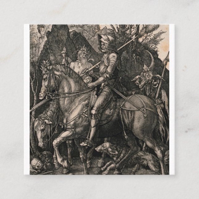Carte De Visite Carré Knight Death et le diable Albrecht Durer (Devant)