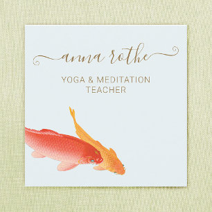 Carte De Visite Carré Koi Fish Professeur de Yoga et de Méditation