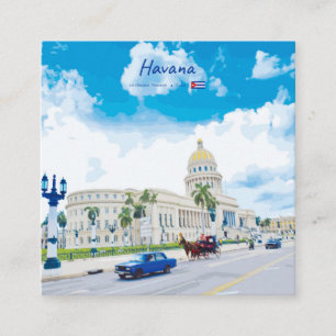 Carte De Visite Carré La Havane, Cuba - Âme Classique Vintage