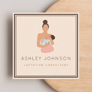 Carte De Visite Carré Lactation Consultant Allaitement Maternité Crème