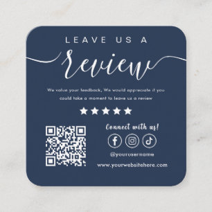 Carte De Visite Carré Laisser-nous un commentaire Social Media Logo Mari