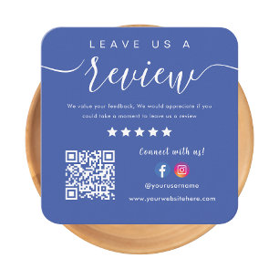 Carte De Visite Carré Laissez-nous un commentaire Facebook Instagram Log