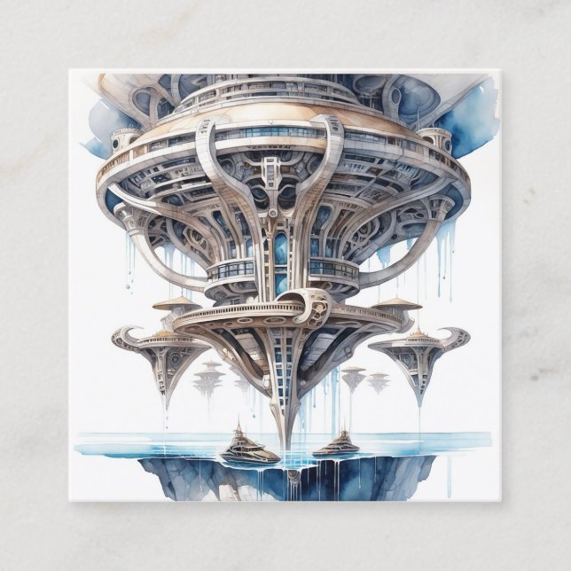 Carte De Visite Carré L'architecture alien de haut en bas est un type d' (Devant)
