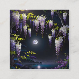 Carte De Visite Carré L'art japonais paisible de Wisteria avec bl