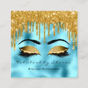 Carte De Visite Carré L'artiste maquillage des étincelles d'or lance le